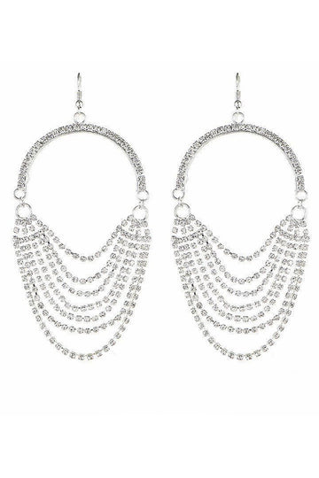 Funkelnde Silber Ohrringe mit Strasssteinen